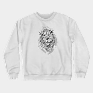 Asiatic lion - big cat - ink illustration Crewneck Sweatshirt